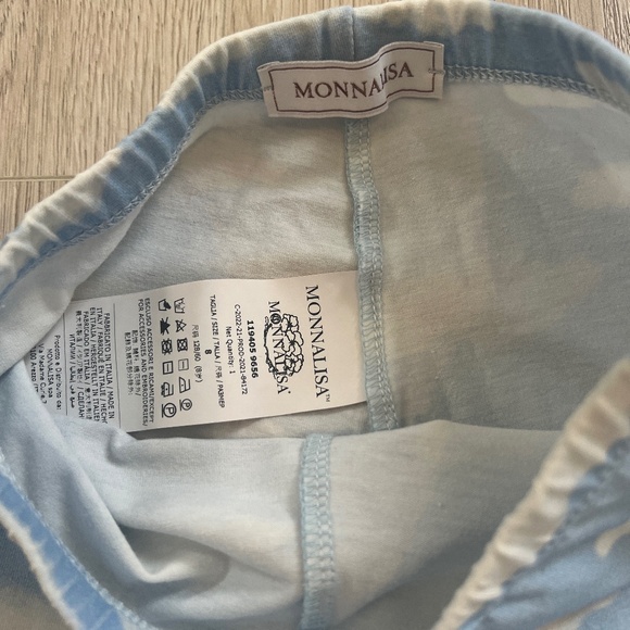 Monalissa All Over Clouds Tweety Appliqué Sky Print Leggings in Light Blue Sz. 7 - Picture 5 of 8